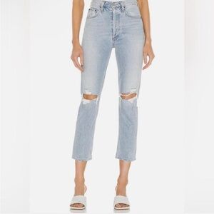 agolde riley high rise crop jeans